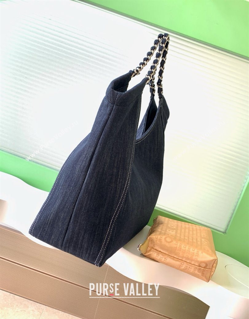 Chanel Denim Large Shopping Bag Midnight Blue 2025 AS2138 (yezi-251011024)