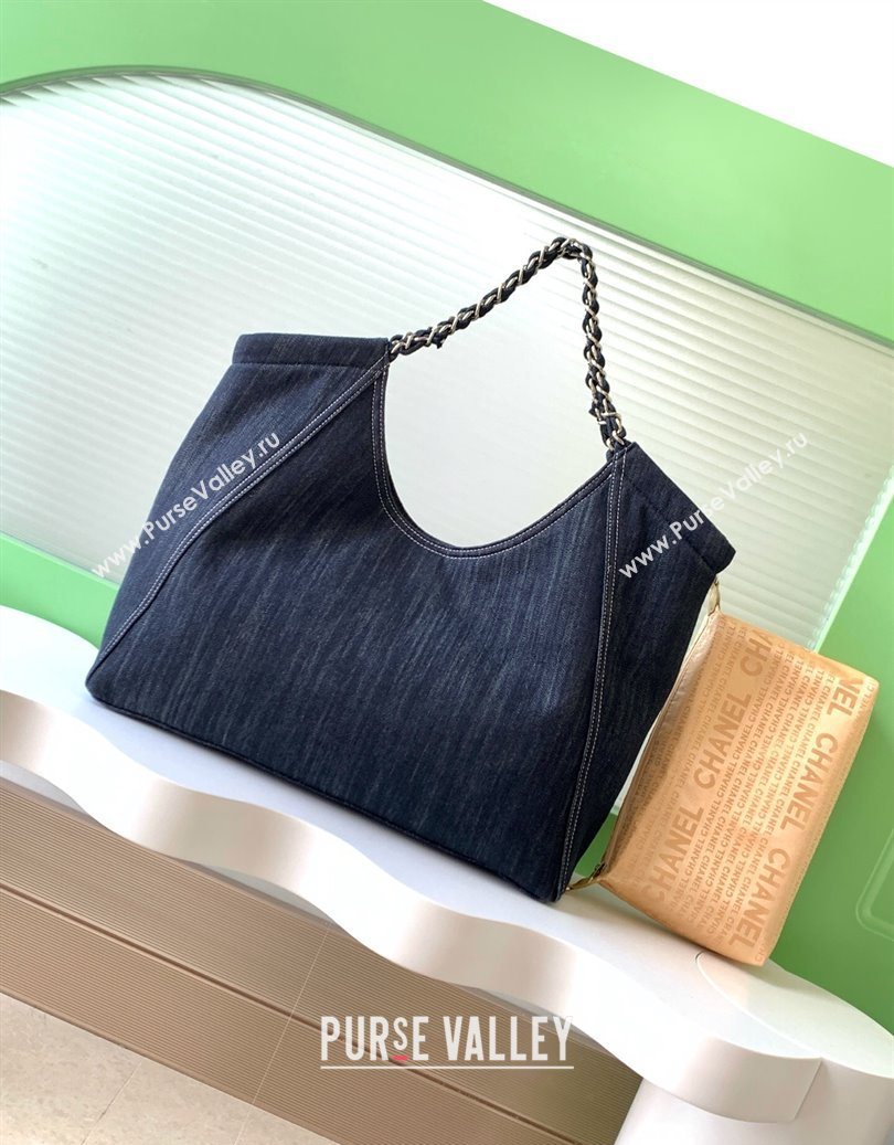Chanel Denim Large Shopping Bag Midnight Blue 2025 AS2138 (yezi-251011024)
