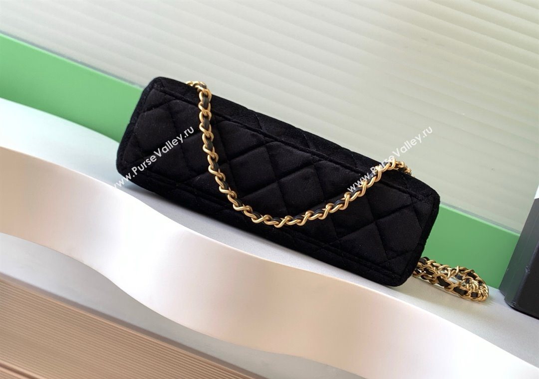 Chanel Velvet Mini Kelly Shopping Bag AS4416 Black 2025 1010 (yezi-251010110)