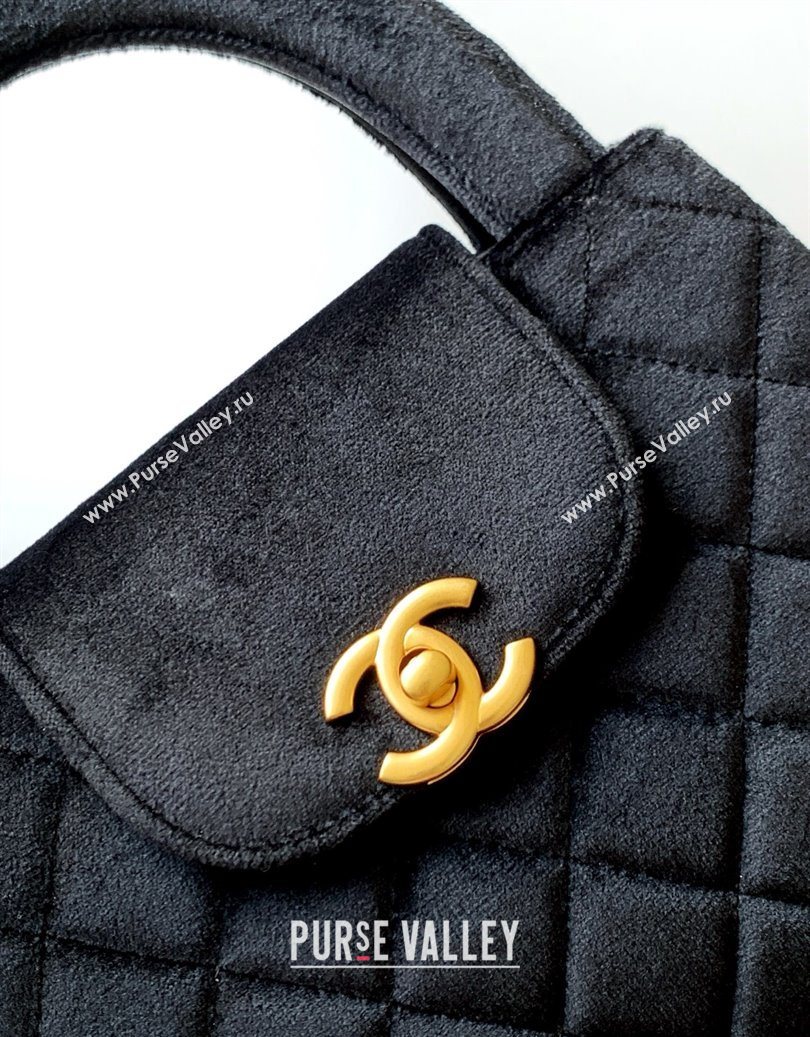 Chanel Velvet Mini Kelly Shopping Bag AS4416 Black 2025 1010 (yezi-251010110)