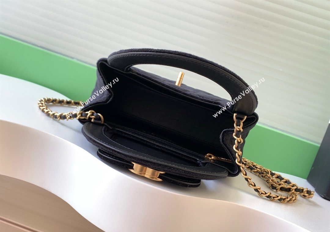 Chanel Velvet Mini Kelly Shopping Bag AS4416 Black 2025 1010 (yezi-251010110)