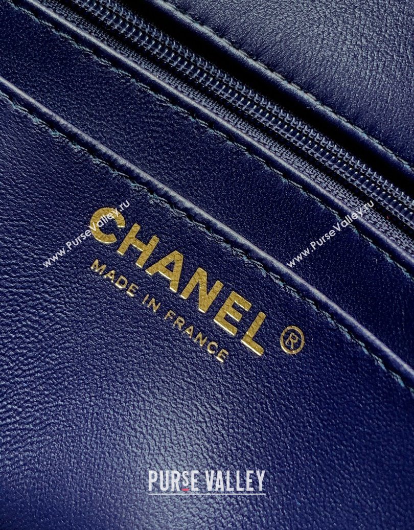 Chanel Velvet Mini 2.55 Flap Handbag Dark Purple 2025 AS0874 (yezi-251010115)