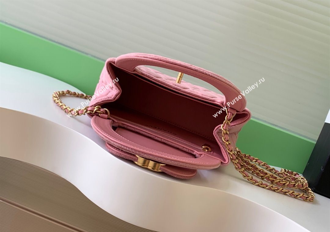 Chanel Velvet Mini Kelly Shopping Bag AS4416 Light Pink 2025 1010 (yezi-251010103)