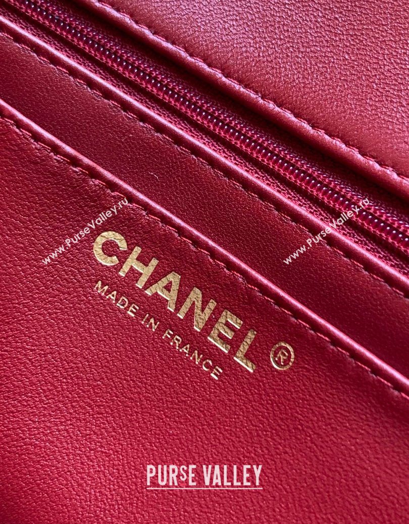 Chanel Velvet Mini 2.55 Flap Handbag Red 2025 AS0874 (yezi-251010119)