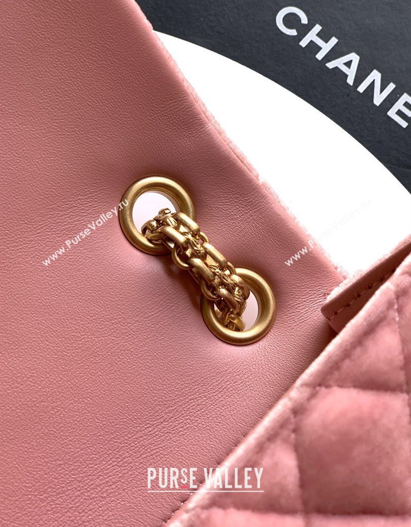 Chanel Velvet Mini 2.55 Flap Handbag Light Pink 2025 AS0874 (yezi-251010120)