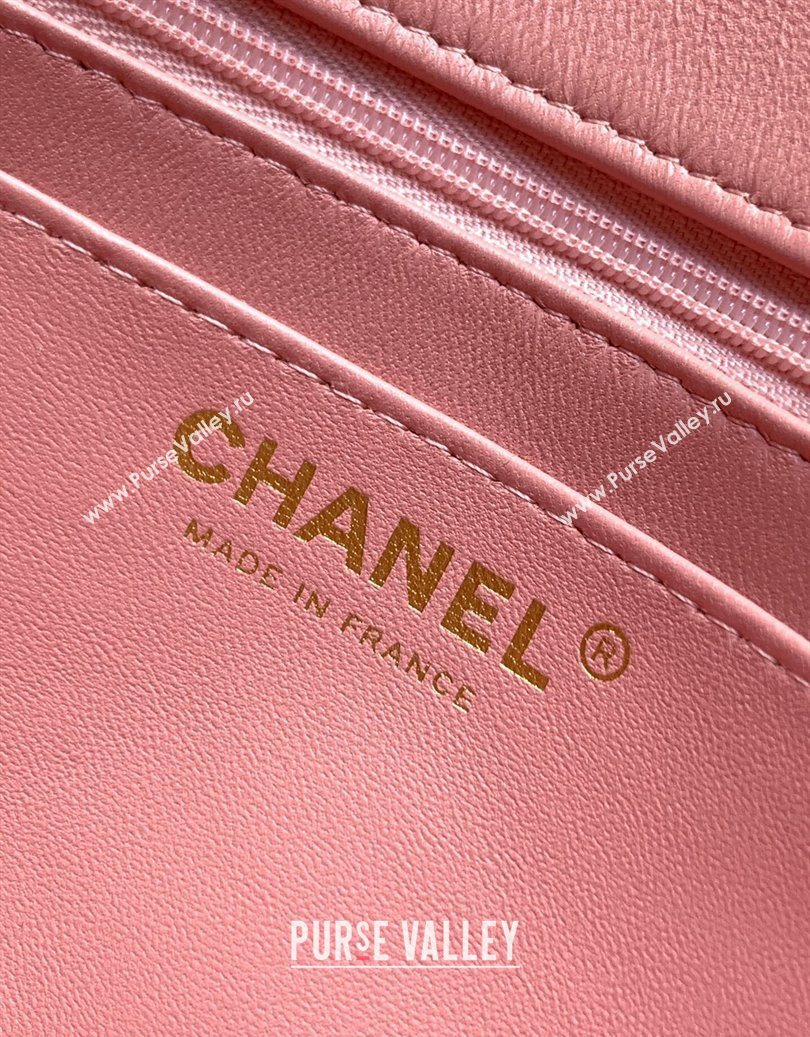 Chanel Velvet Mini 2.55 Flap Handbag Light Pink 2025 AS0874 (yezi-251010120)