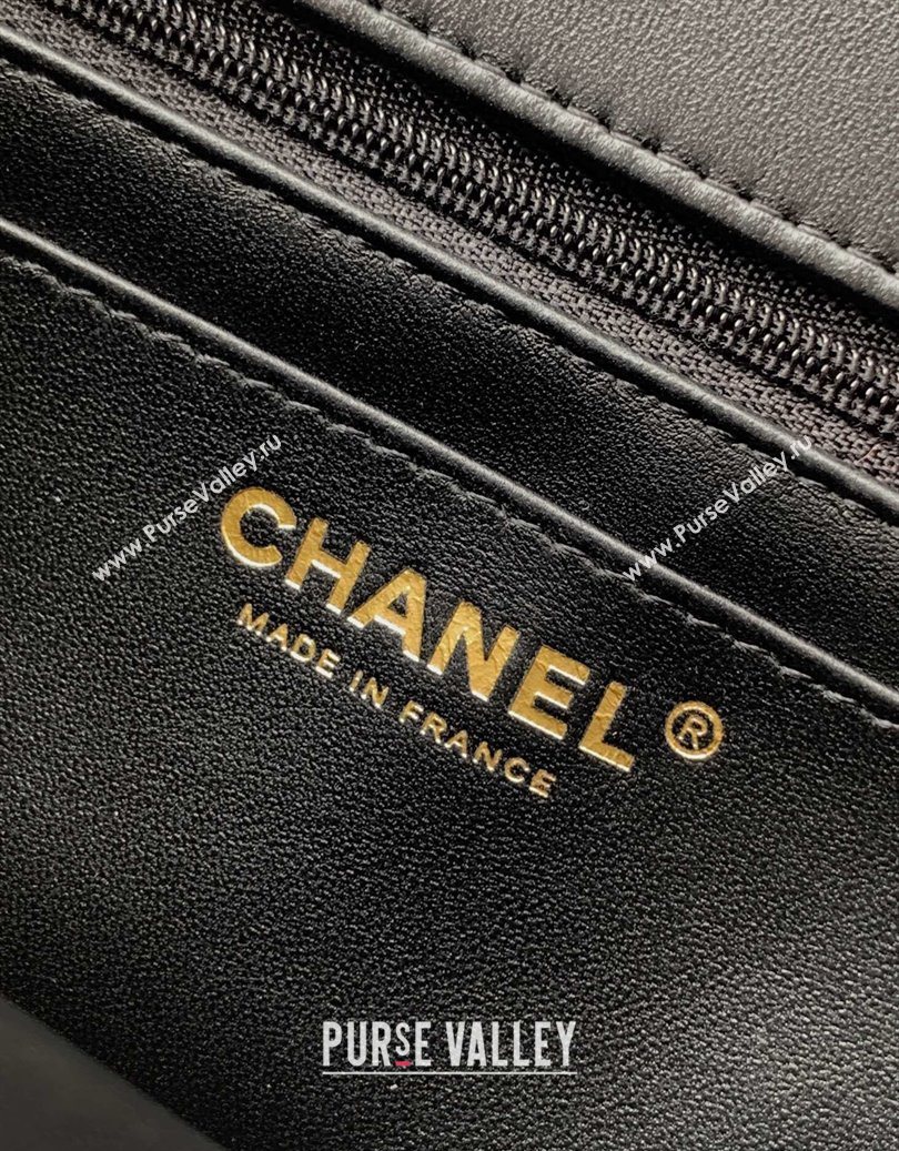 Chanel Velvet Mini 2.55 Flap Handbag Black 2025 AS0874 (yezi-251010121)