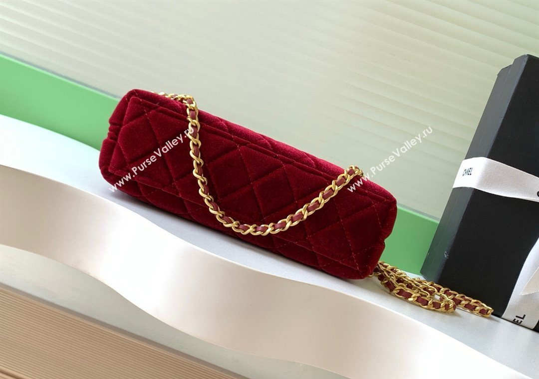 Chanel Velvet Mini Kelly Shopping Bag AS4416 Red 2025 1010 (yezi-251010107)