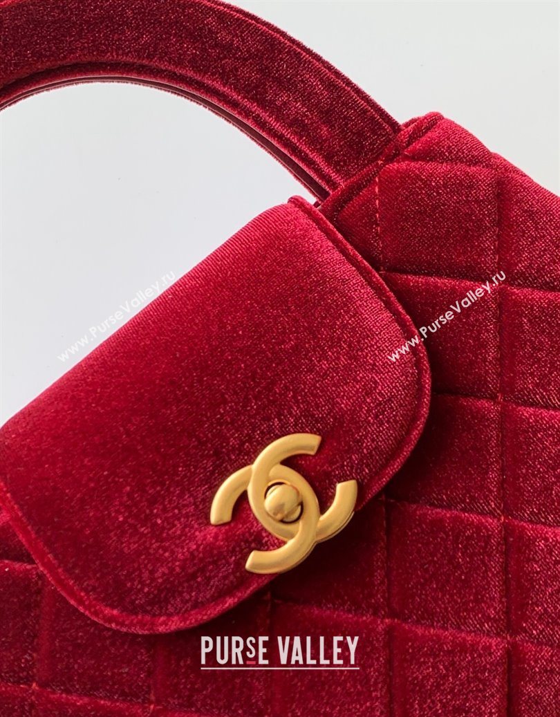 Chanel Velvet Mini Kelly Shopping Bag AS4416 Red 2025 1010 (yezi-251010107)