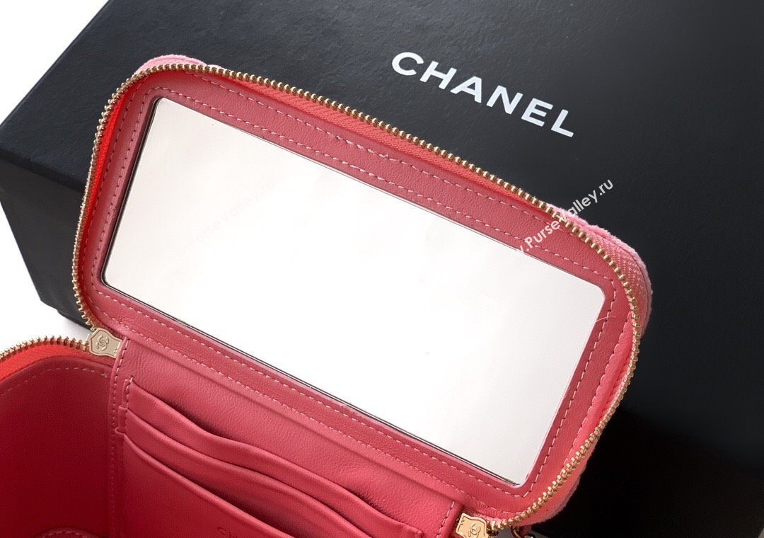 Chanel Velvet Vanity Case with Chain and Strass Ball Pink 2025 CH101007 (yezi-251010123)