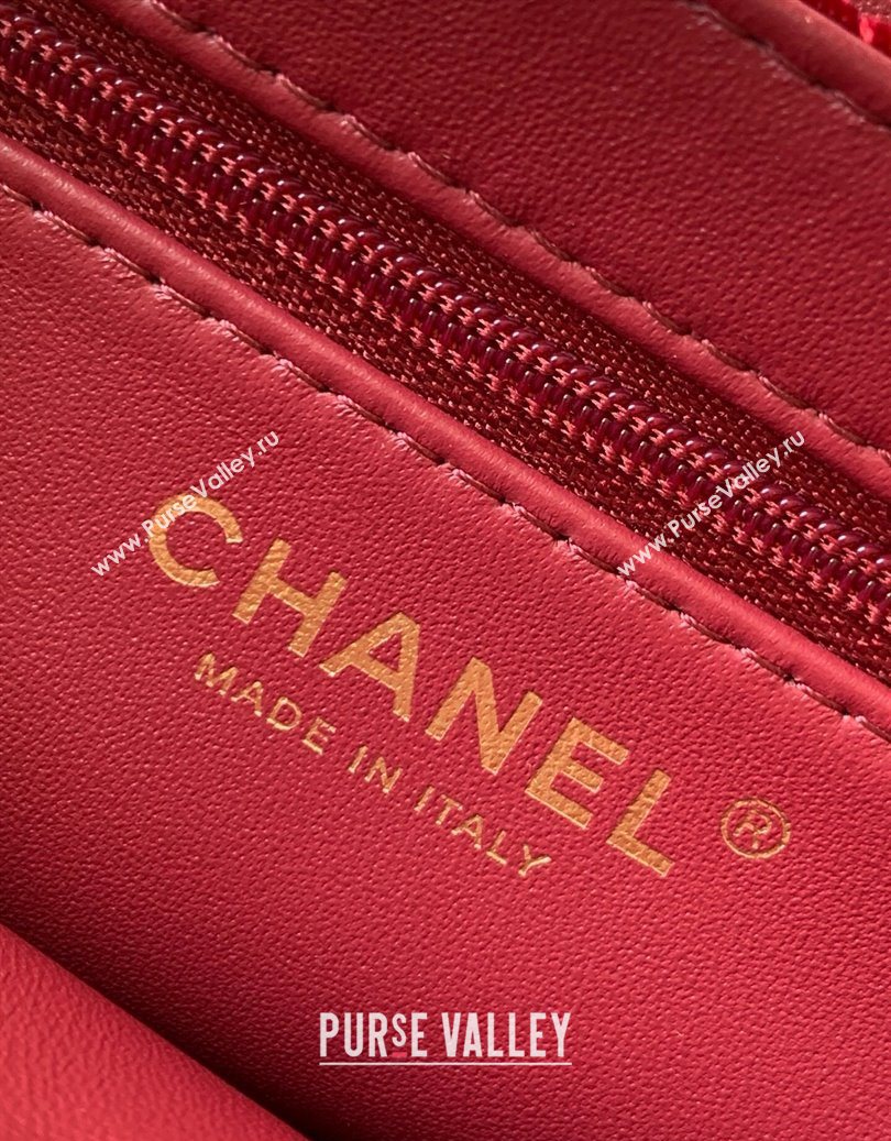 Chanel Velvet Mini Kelly Shopping Bag AS4416 Red 2025 1010 (yezi-251010107)