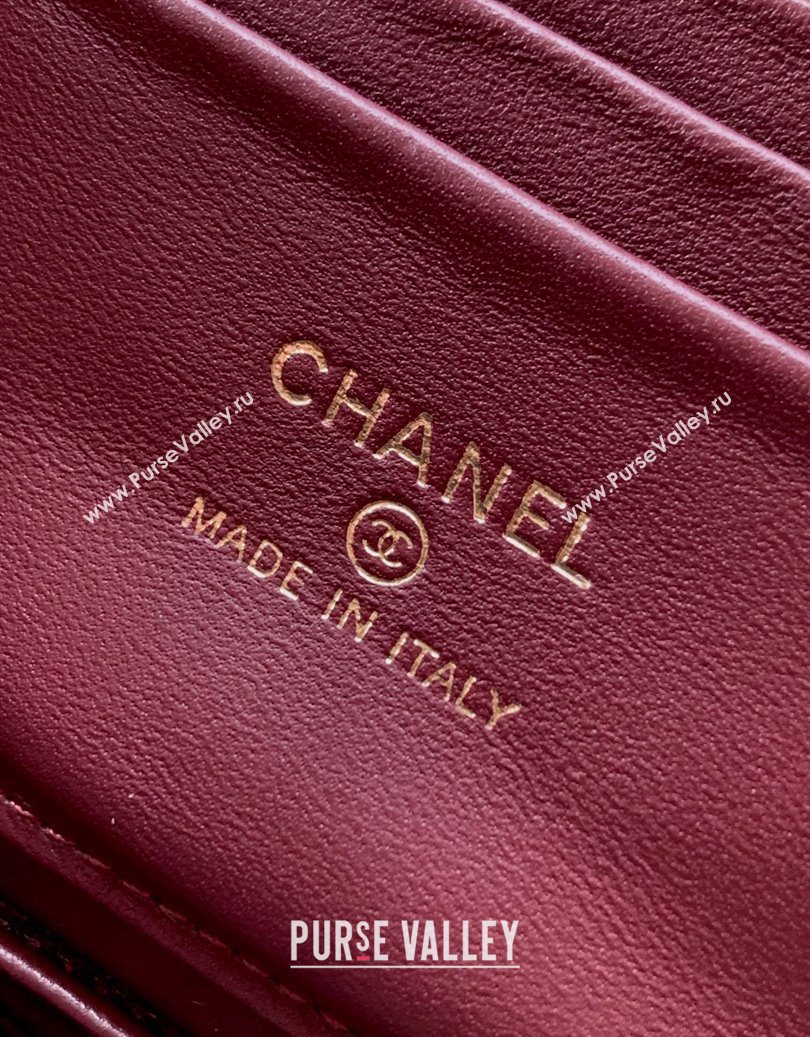 Chanel Velvet Vanity Case with Chain and Strass Ball Red 2025 CH101007 (yezi-251010127)