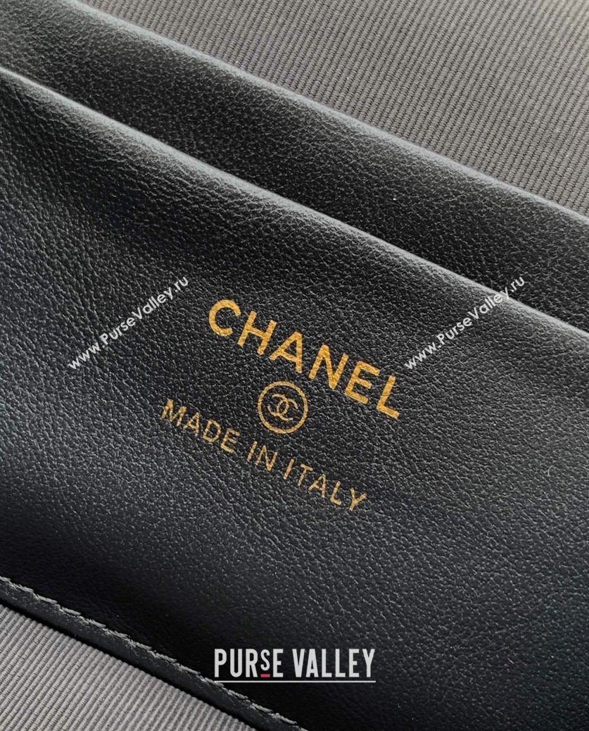 Chanel Grained Shiny Calfskin Vanity Case with Chain and Top Handle Steel Grey 2025 AP4936 (yezi-251010129)