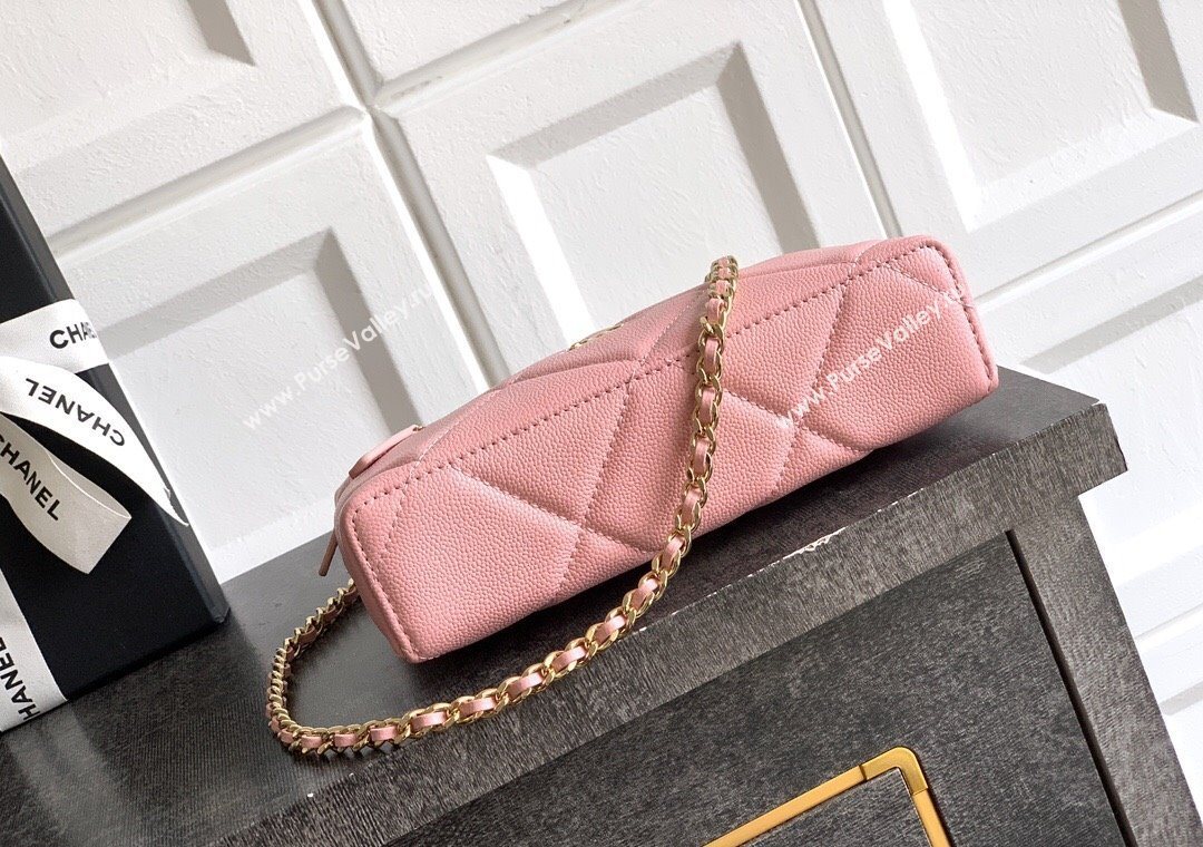 Chanel Grained Shiny Calfskin Vanity Case with Chain and Top Handle Cherry Pink 2025 AP4936 (yezi-251010130)
