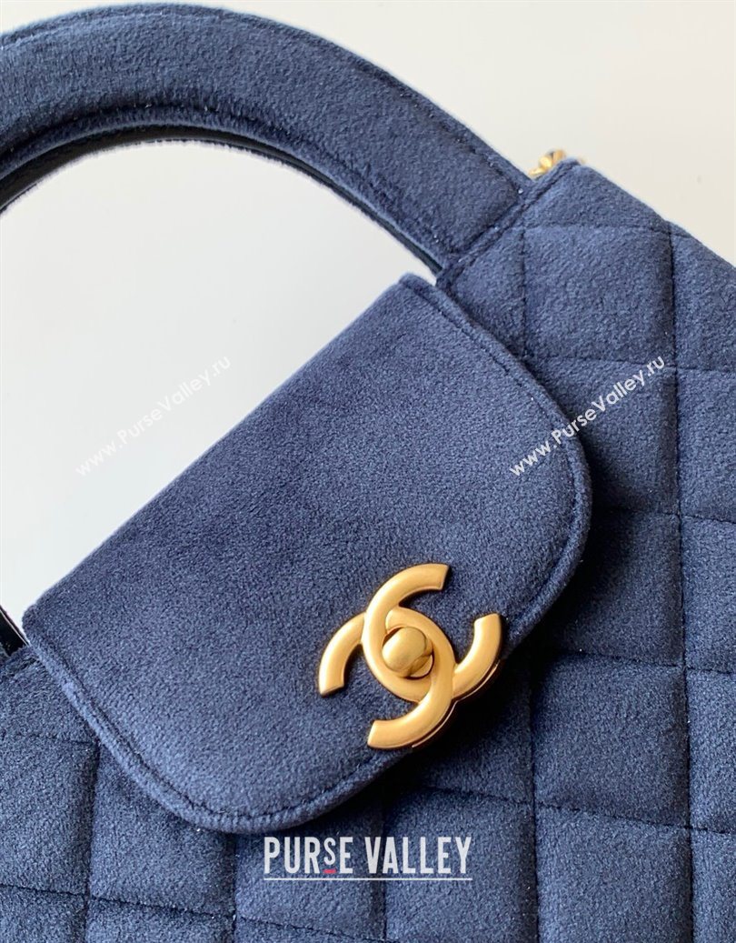 Chanel Velvet Mini Kelly Shopping Bag AS4416 Dark Blue 2025 1010 (yezi-251010108)
