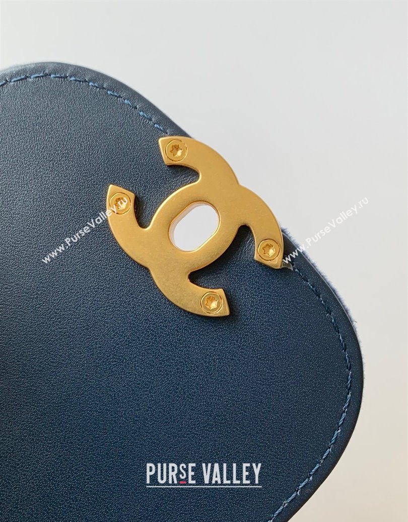 Chanel Velvet Mini Kelly Shopping Bag AS4416 Dark Blue 2025 1010 (yezi-251010108)