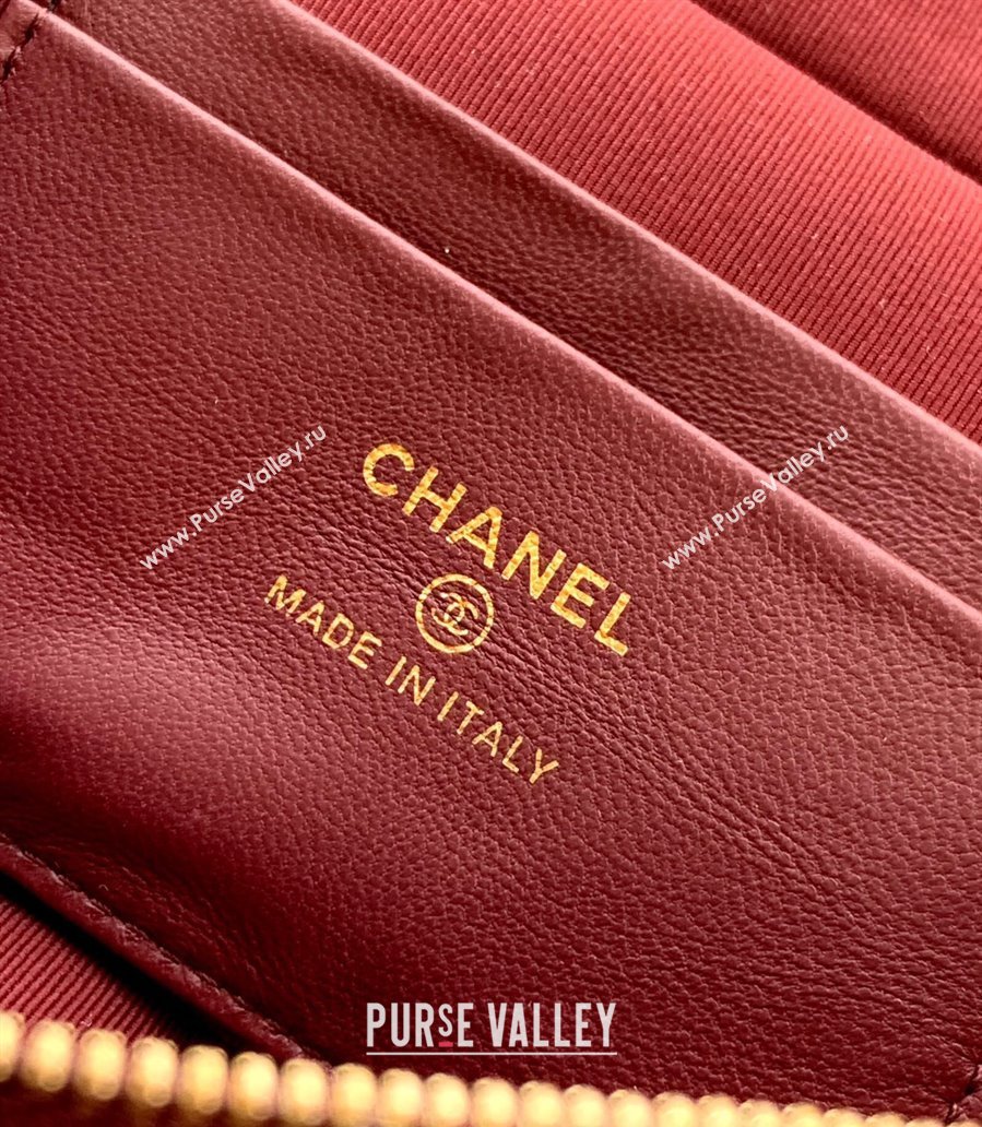 Chanel Grained Shiny Calfskin Vanity Case with Chain and Top Handle Burgundy 2025 AP4936 (yezi-251010134)