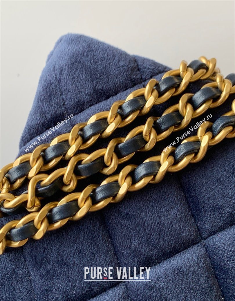 Chanel Velvet Mini Kelly Shopping Bag AS4416 Dark Blue 2025 1010 (yezi-251010108)