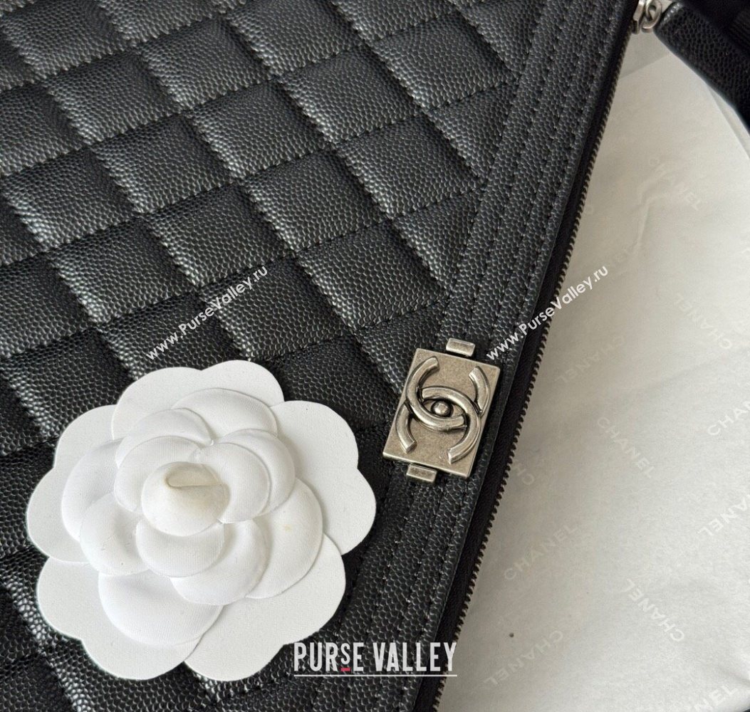 Chanel Grained Calfskin Leboy 2.55 Pouch Black/Silver 2025 9847-1 (yezi-251010151)
