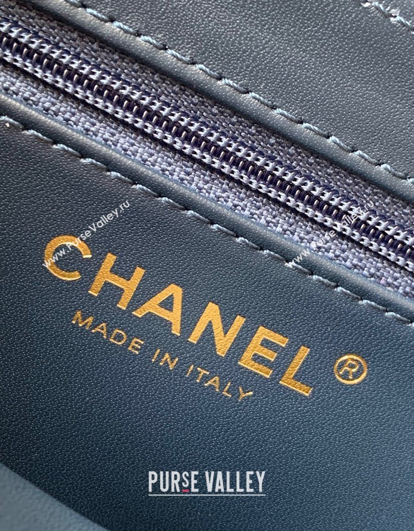 Chanel Velvet Mini Kelly Shopping Bag AS4416 Dark Blue 2025 1010 (yezi-251010108)