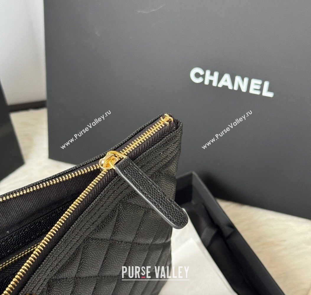 Chanel Grained Calfskin Leboy 2.55 Pouch Black/Gold 2025 9847-1 (yezi-251010152)