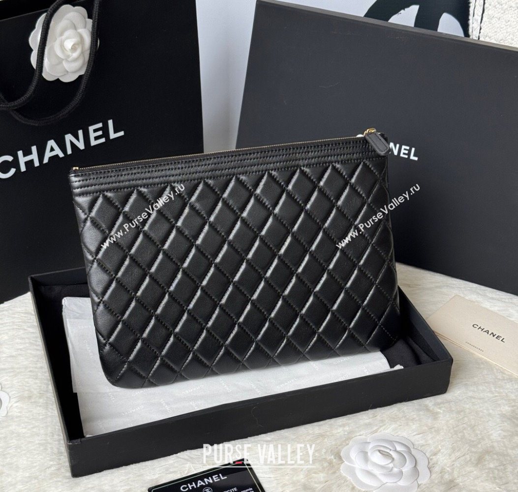 Chanel Lambskin Leboy 2.55 Pouch Black/Gold 2025 9847-1 (yezi-251010153)