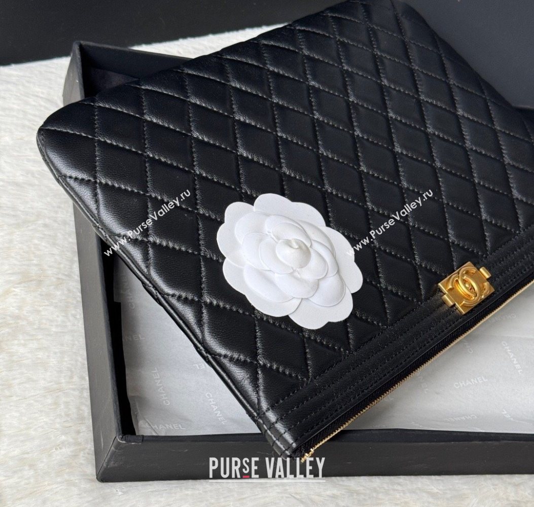 Chanel Lambskin Leboy 2.55 Pouch Black/Gold 2025 9847-1 (yezi-251010153)