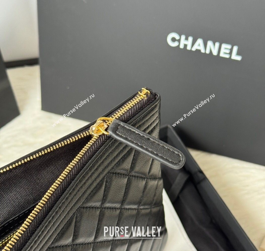 Chanel Lambskin Leboy 2.55 Pouch Black/Gold 2025 9847-1 (yezi-251010153)