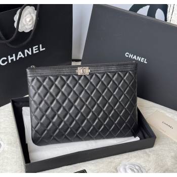 Chanel Lambskin Leboy 2.55 Pouch Black/Silver 2025 9847-1 (yezi-251010154)