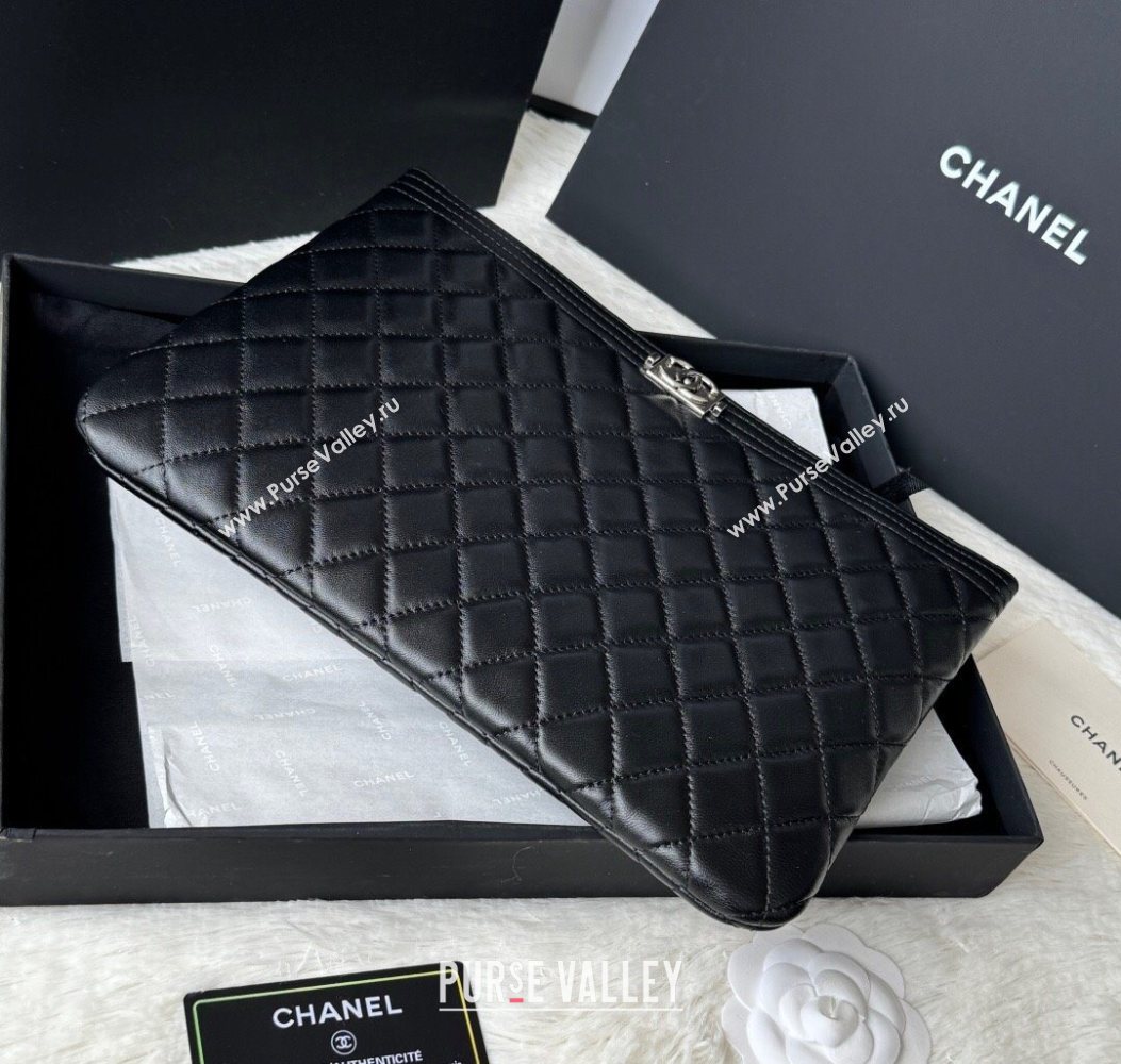 Chanel Lambskin Leboy 2.55 Pouch Black/Silver 2025 9847-1 (yezi-251010154)