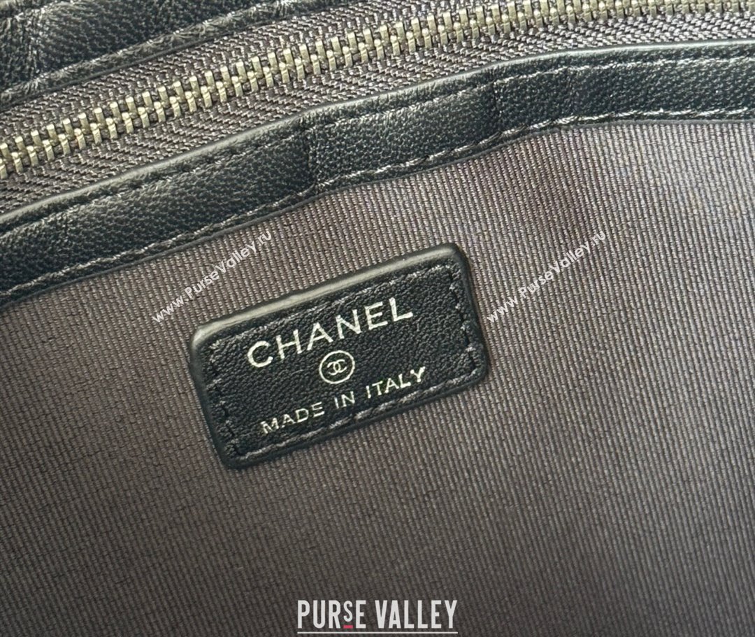 Chanel Lambskin Leboy 2.55 Large Pouch Black/Silver 2025 9847 (yezi-251010155)