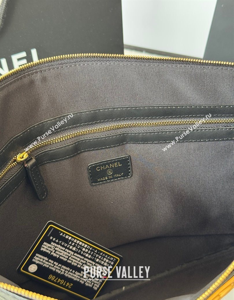 Chanel Lambskin Leboy 2.55 Large Pouch Black/Gold 2025 9847 (yezi-251010156)