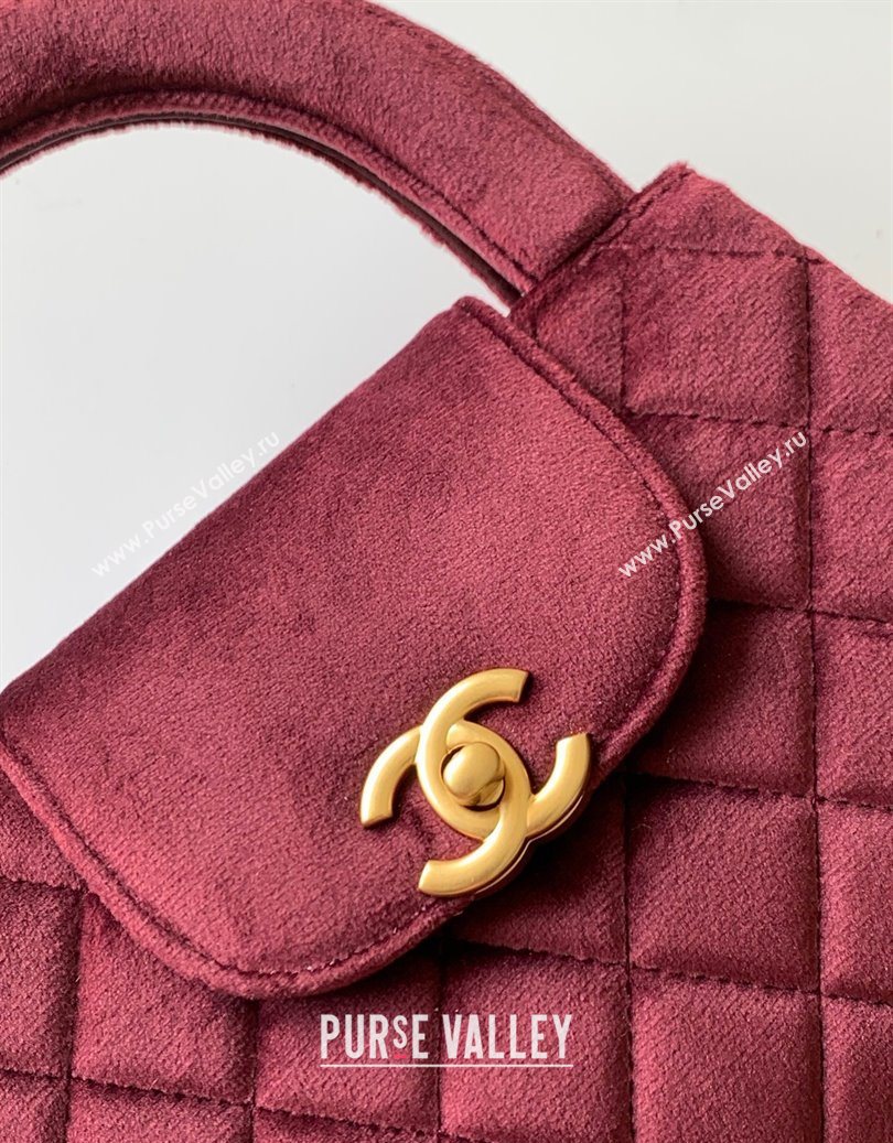 Chanel Velvet Mini Kelly Shopping Bag AS4416 Dark Red 2025 1010 (yezi-251010109)