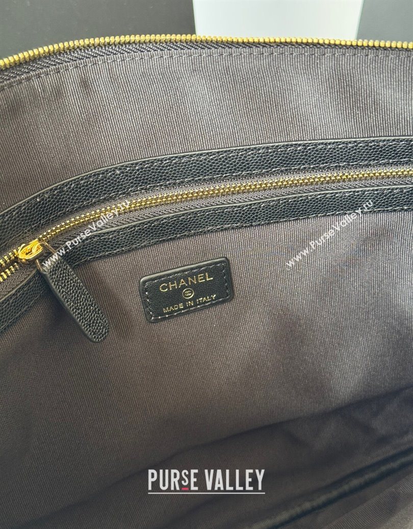 Chanel Grained Calfskin Leboy 2.55 Large Pouch Black/Gold 2025 9847 (yezi-251010157)