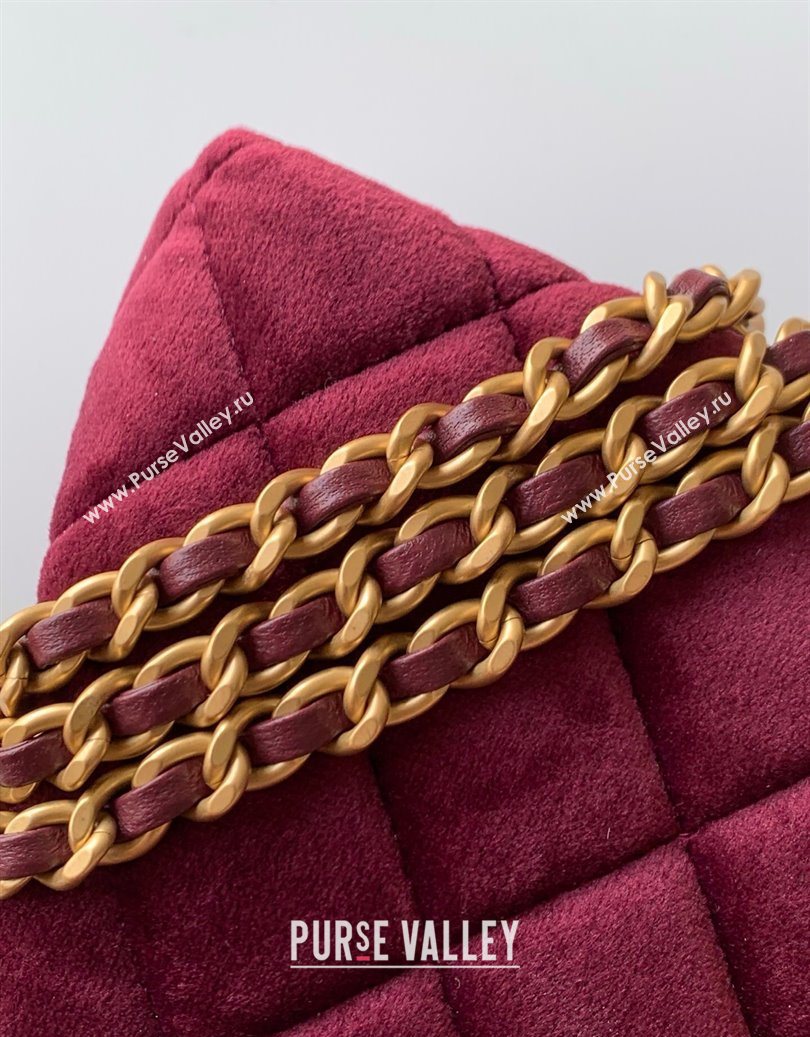 Chanel Velvet Mini Kelly Shopping Bag AS4416 Dark Red 2025 1010 (yezi-251010109)