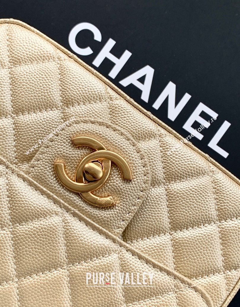 Chanel Grained Calfskin Square Mini Flap Bag with CC Chain AS5758 Gold 2025 (yezi-251010159)