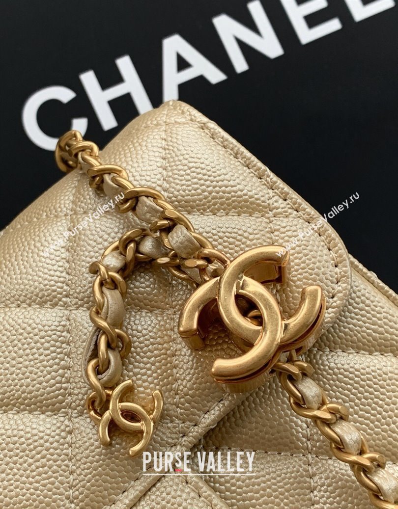 Chanel Grained Calfskin Square Mini Flap Bag with CC Chain AS5758 Gold 2025 (yezi-251010159)