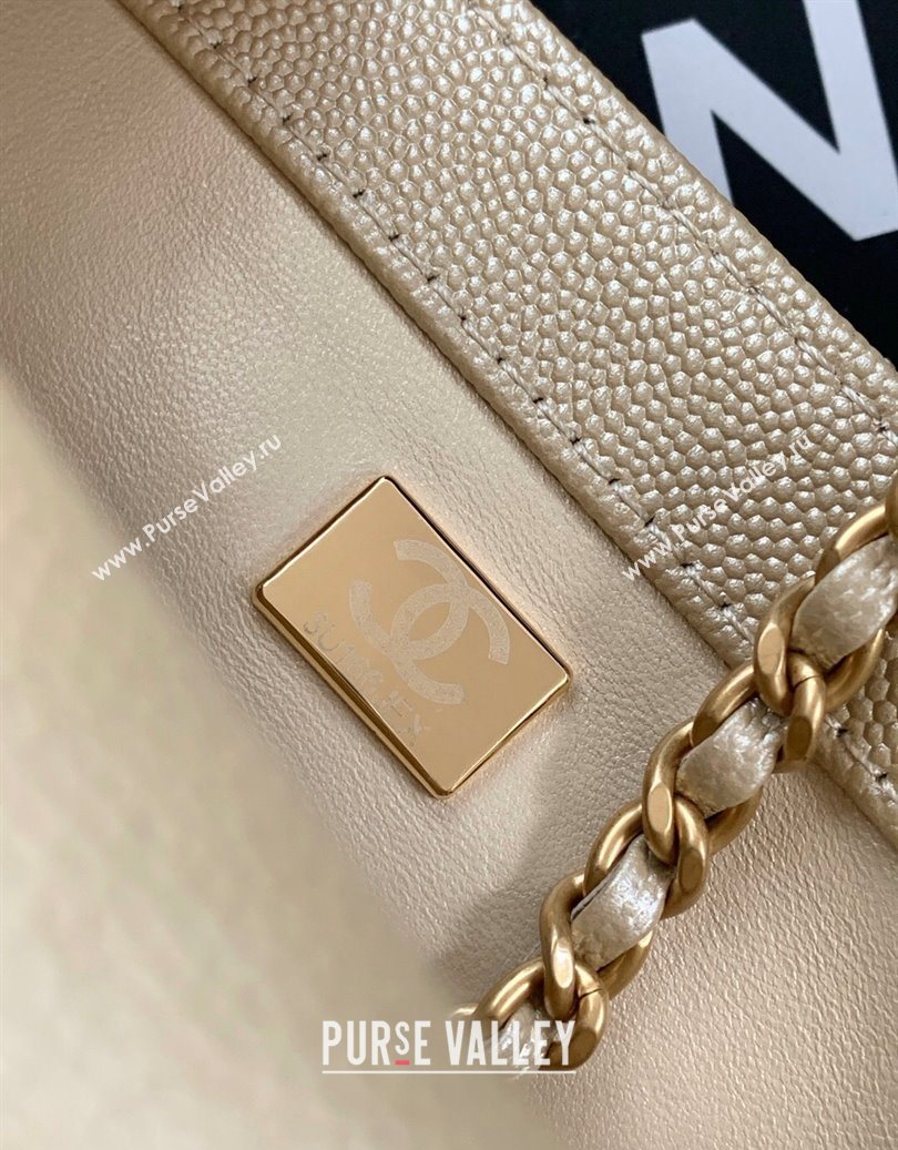 Chanel Grained Calfskin Square Mini Flap Bag with CC Chain AS5758 Gold 2025 (yezi-251010159)