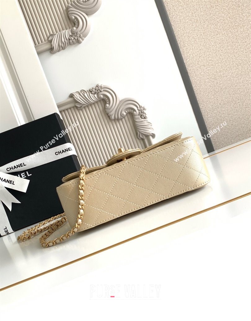 Chanel Grained Calfskin Mini Flap Bag with CC Chain AS5759 Gold 2025 (yezi-251010166)