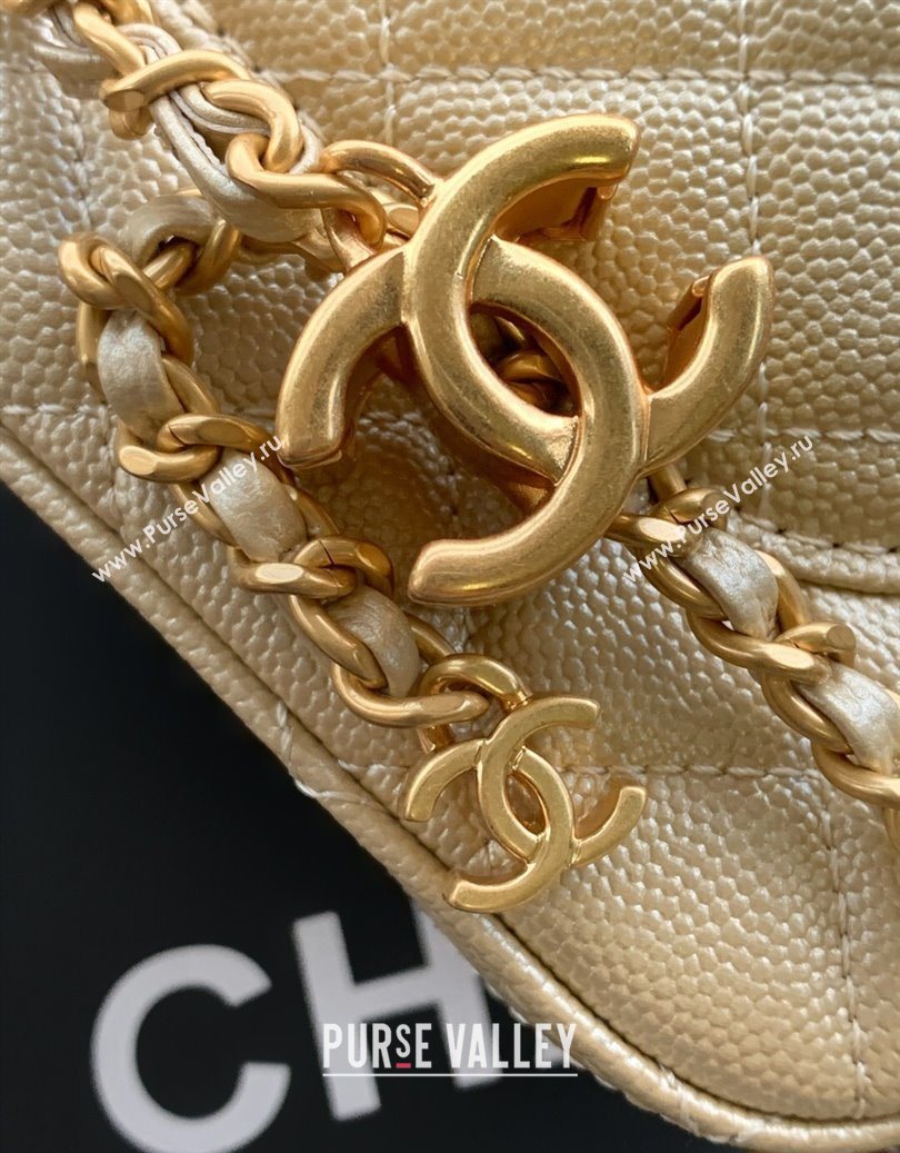 Chanel Grained Calfskin Mini Flap Bag with CC Chain AS5759 Gold 2025 (yezi-251010166)