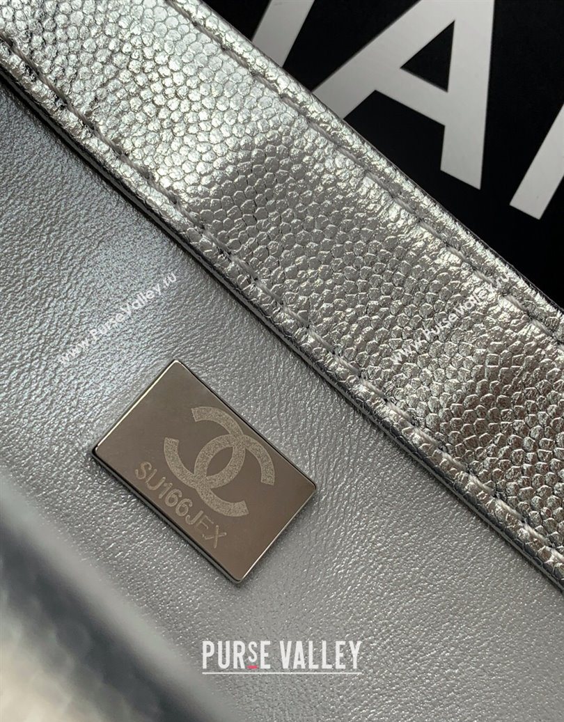 Chanel Grained Calfskin Mini Flap Bag with CC Chain AS5759 Silver 2025 (yezi-251010167)