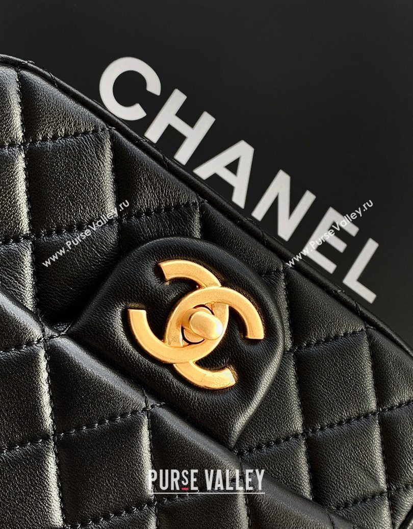Chanel Shiny Lambskin Square Mini Flap Bag with CC Chain AS5758 Black 2025 (yezi-251010161)