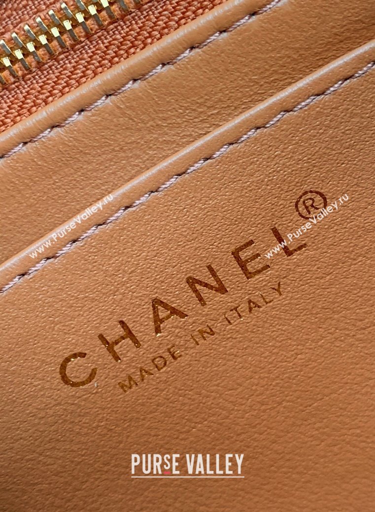 Chanel Shiny Lambskin Square Mini Flap Bag with CC Chain AS5758 Brown 2025 (yezi-251010162)