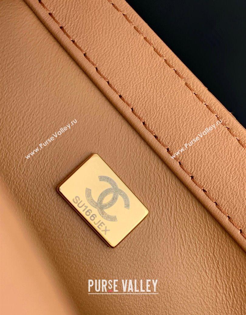 Chanel Shiny Lambskin Square Mini Flap Bag with CC Chain AS5758 Brown 2025 (yezi-251010162)