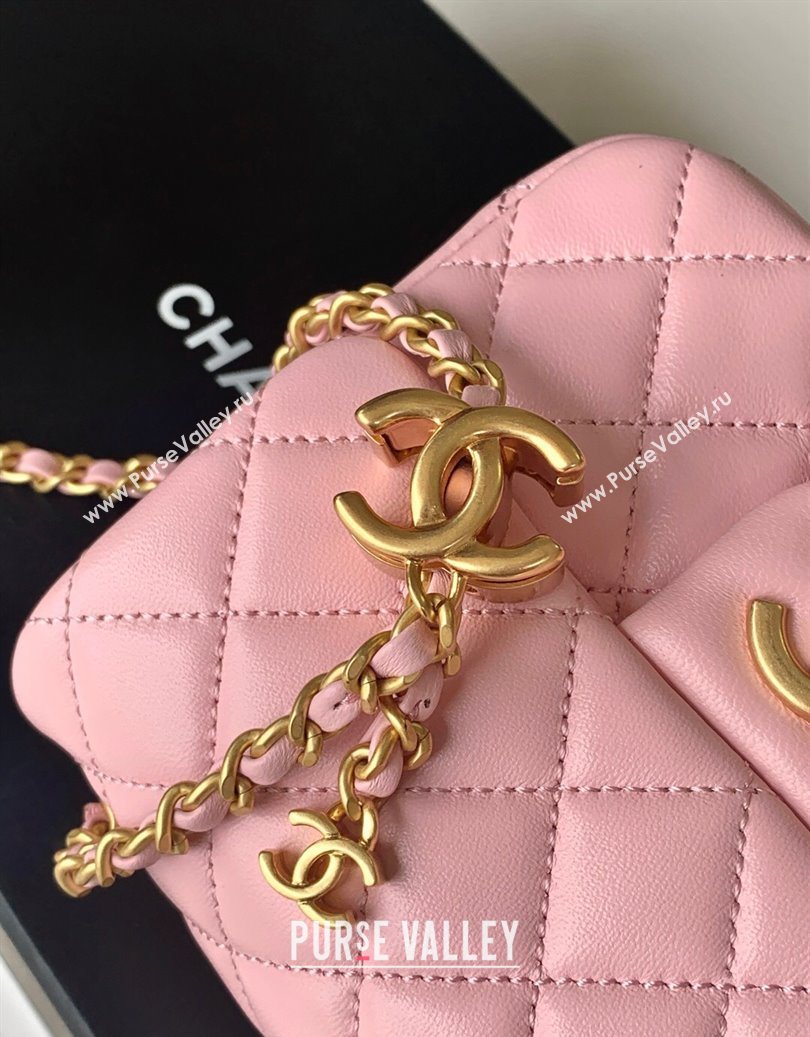 Chanel Shiny Lambskin Square Mini Flap Bag with CC Chain AS5758 Pink 2025 (yezi-251010164)