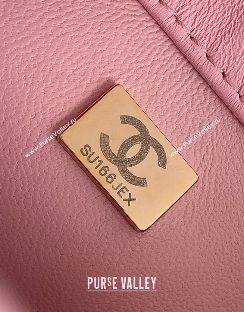 Chanel Shiny Lambskin Square Mini Flap Bag with CC Chain AS5758 Pink 2025 (yezi-251010164)