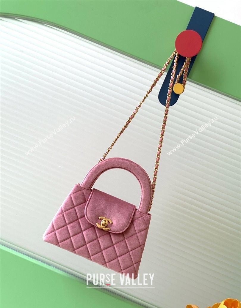 Chanel Velvet Mini Kelly Shopping Bag AS4416 Light Pink 2025 1010 (yezi-251010103)