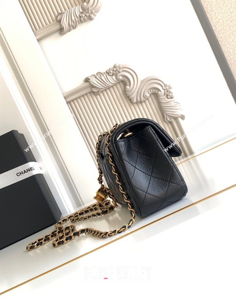 Chanel Shiny Lambskin Mini Flap Bag with CC Chain AS5759 Black 2025 (yezi-251010168)