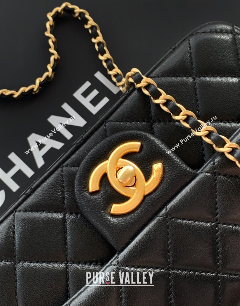 Chanel Shiny Lambskin Mini Flap Bag with CC Chain AS5759 Black 2025 (yezi-251010168)