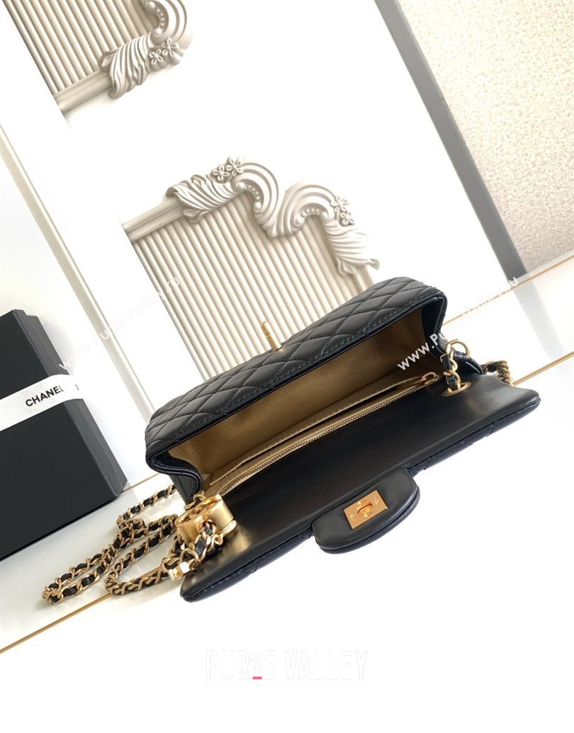 Chanel Shiny Lambskin Mini Flap Bag with CC Chain AS5759 Black 2025 (yezi-251010168)